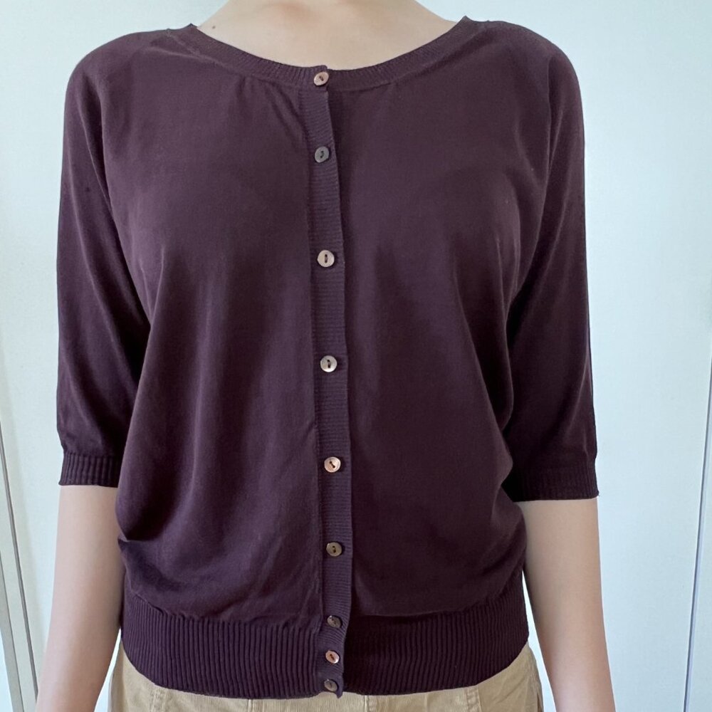 Plum Agnona for Bergdorf Goodman Cardigan Sweater
